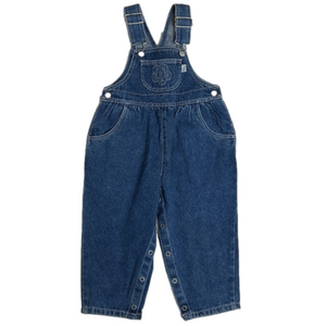 Sprockets Girl’s Toddler Classic Blue Denim Pink Flower Pocket Overalls -Size 3T
